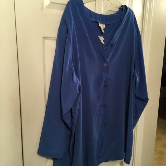 Roamans Sheer Blouse And Tank - Picture 3 of 8